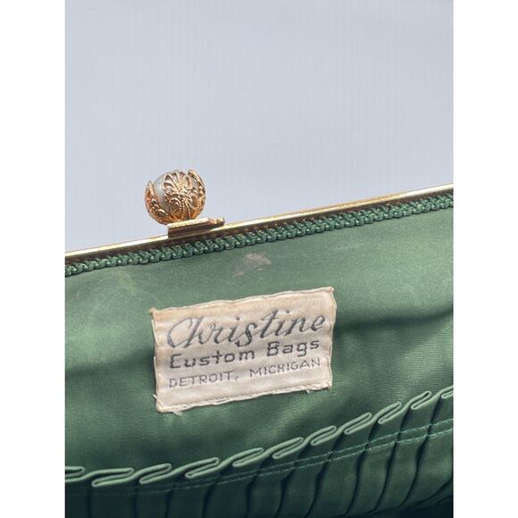 Vintage 60s Christine Needlepoint Purse Petit‎ Point Handbag Floral Kiss Lock - Picture 5 of 6